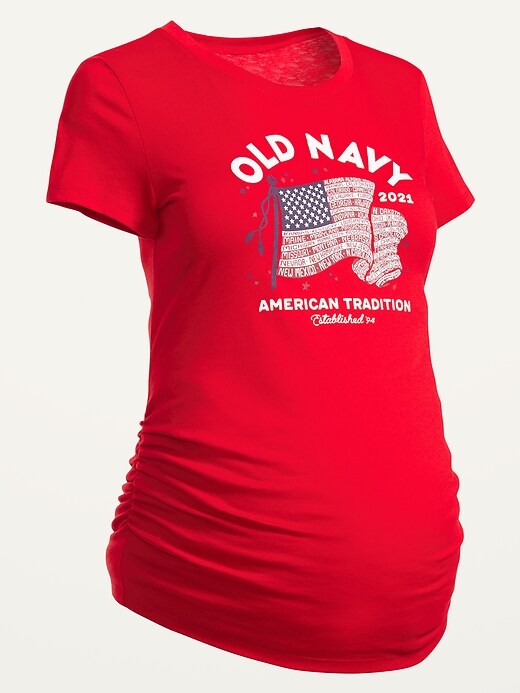 Image number 4 showing, Maternity 2021 Flag-Graphic Short-Sleeve Tee