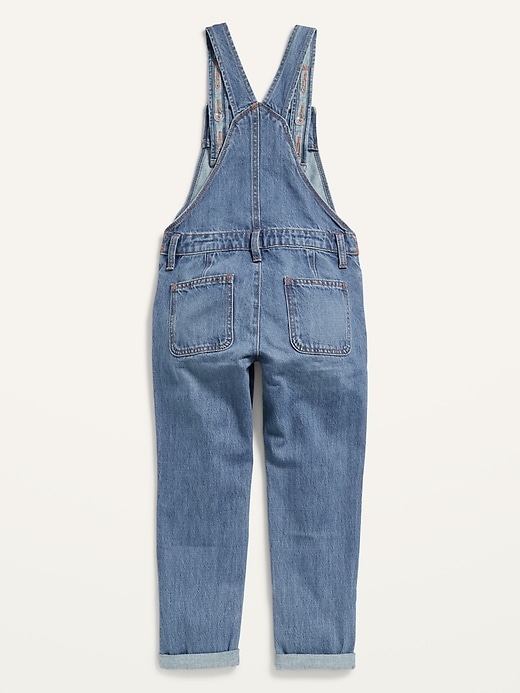 View large product image 2 of 2. Ripped Medium-Wash Jean Overalls for Girls