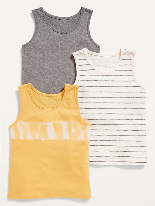 View large product image 1 of 2. 3-Pack Unisex Jersey Tank Top for Toddler