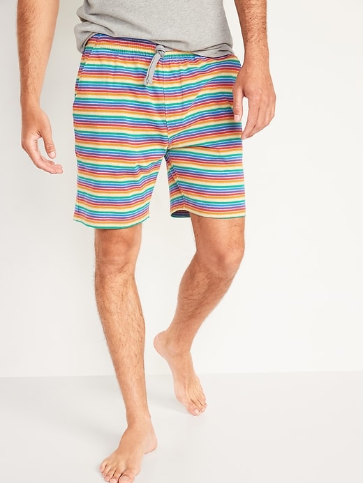 View large product image 1 of 1. Jersey-Knit Pajama Shorts -- 7.5-inch inseam