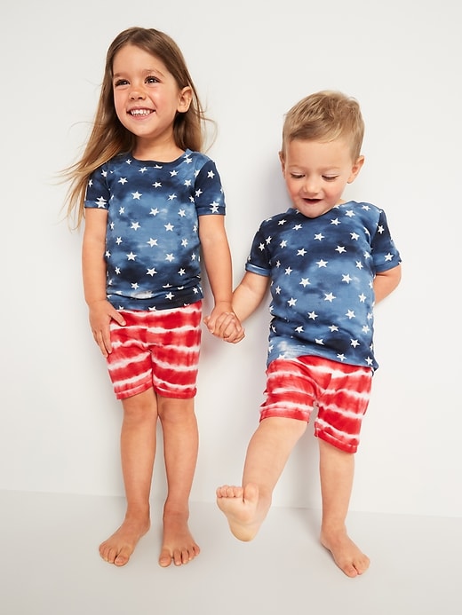View large product image 1 of 3. Unisex Matching Americana Pajama Set for Baby