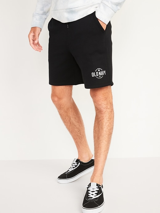 View large product image 1 of 2. Logo-Graphic Gender-Neutral Jogger Shorts for Adults --7.5-inch inseam
