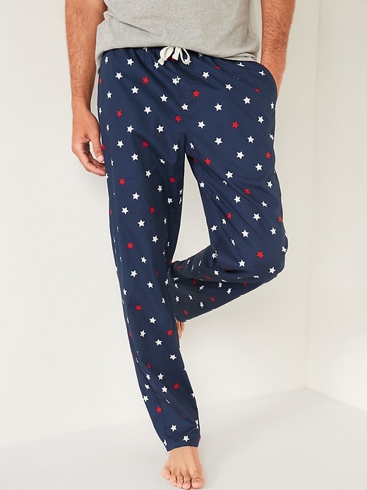 Printed Poplin Pajama Pants