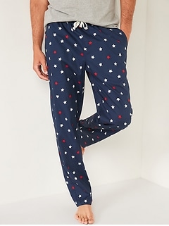 Printed Poplin Pajama Pants for Men 