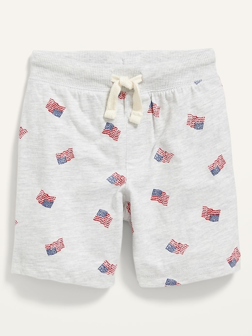 View large product image 1 of 2. Unisex Functional-Drawstring Americana Jersey Shorts for Toddler
