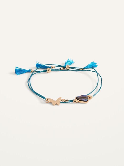 Gold-Toned Adjustable Charm Bracelets 2-Pack For Women