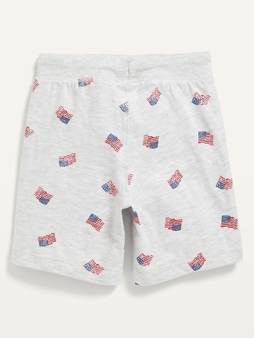View large product image 2 of 2. Unisex Functional-Drawstring Americana Jersey Shorts for Toddler