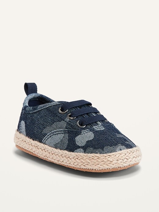 View large product image 1 of 4. Unisex Camo-Print Chambray Sneakers for Baby