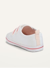 View large product image 3 of 4. Unisex Secure-Close Rainbow-Stripe Canvas Sneakers for Baby
