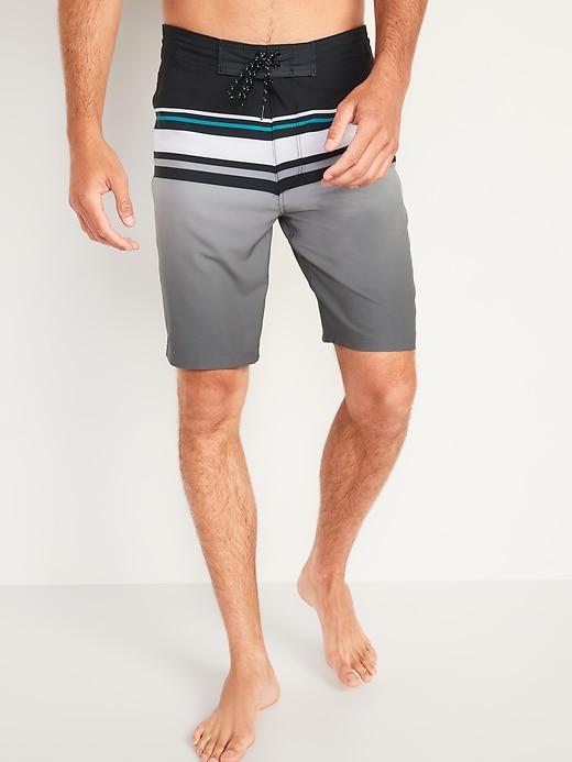 View large product image 1 of 2. Striped Built-In Flex Board Shorts -- 10-inch inseam