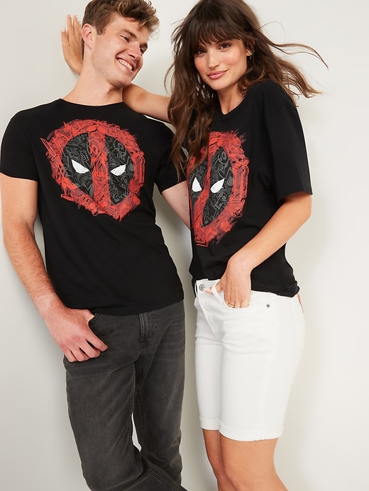 View large product image 1 of 1. Marvel&#153 Deadpool Shield Gender-Neutral Graphic Tee for Adults