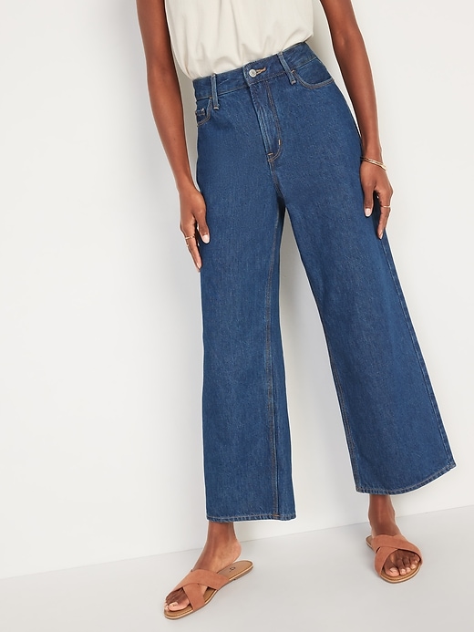 Image number 1 showing, Extra High-Waisted Wide-Leg Jeans for Women