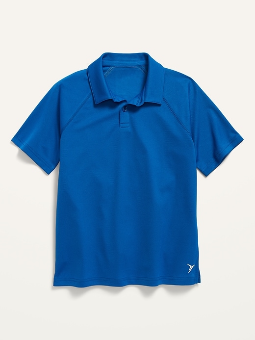 View large product image 1 of 1. Go-Dry Raglan-Sleeve Mesh Polo for Boys
