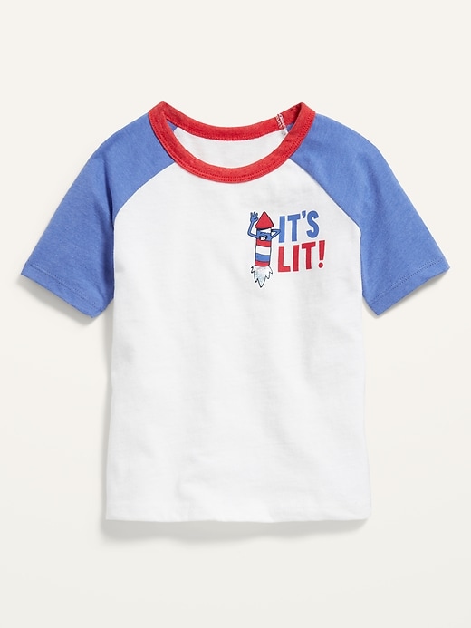 View large product image 1 of 2. Americana Graphic Raglan-Sleeve Tee for Toddler Boys