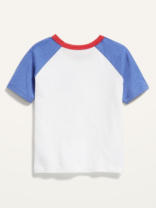 View large product image 2 of 2. Americana Graphic Raglan-Sleeve Tee for Toddler Boys