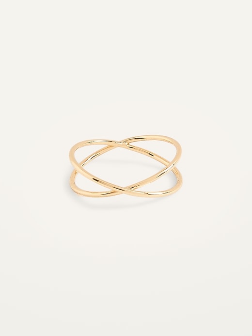 View large product image 1 of 1. Real Gold-Plated Infinity Band Ring for Women