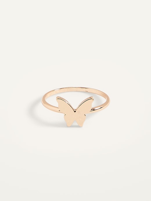 Old Navy Gold-Toned Butterfly-Accent Ring For Women. 1