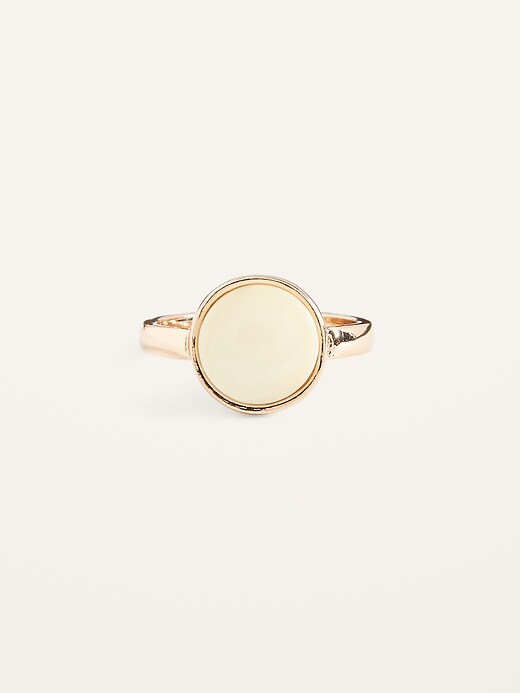 View large product image 1 of 1. Gold-Toned Shell-Color Stone Ring For Women