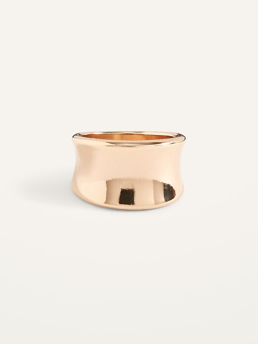 View large product image 1 of 1. Gold-Toned Chunky Cylinder Ring For Women