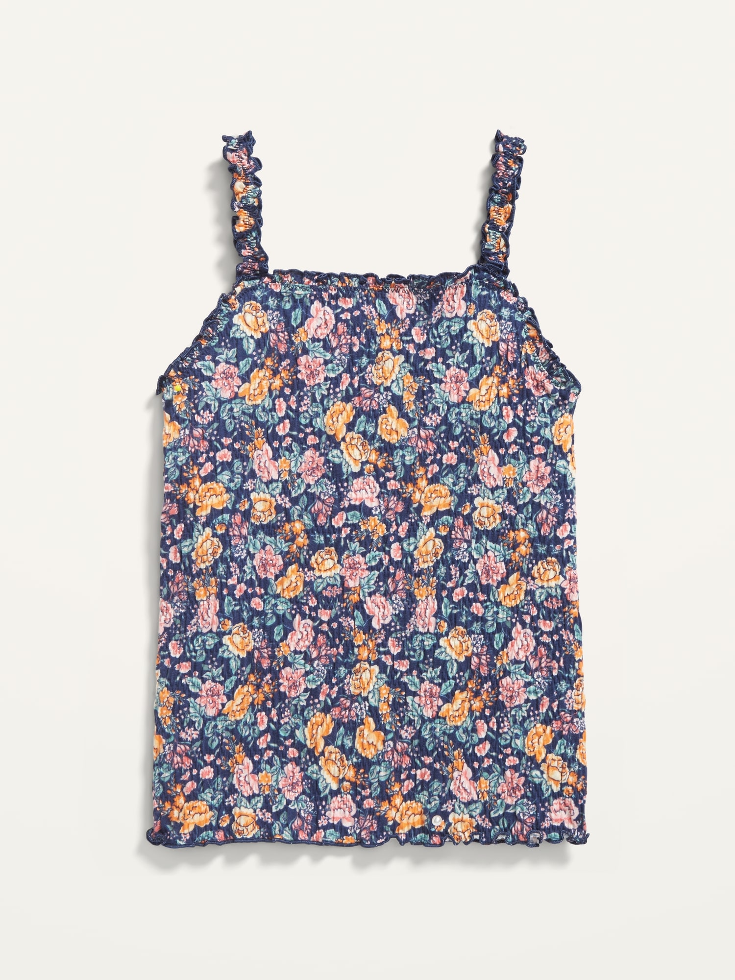 Floral Textured-Knit Ruffled Tank Top for Girls | Old Navy