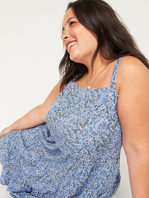 Image number 3 showing, Sleeveless Tiered Floral-Print Plus-Size Swing Dress