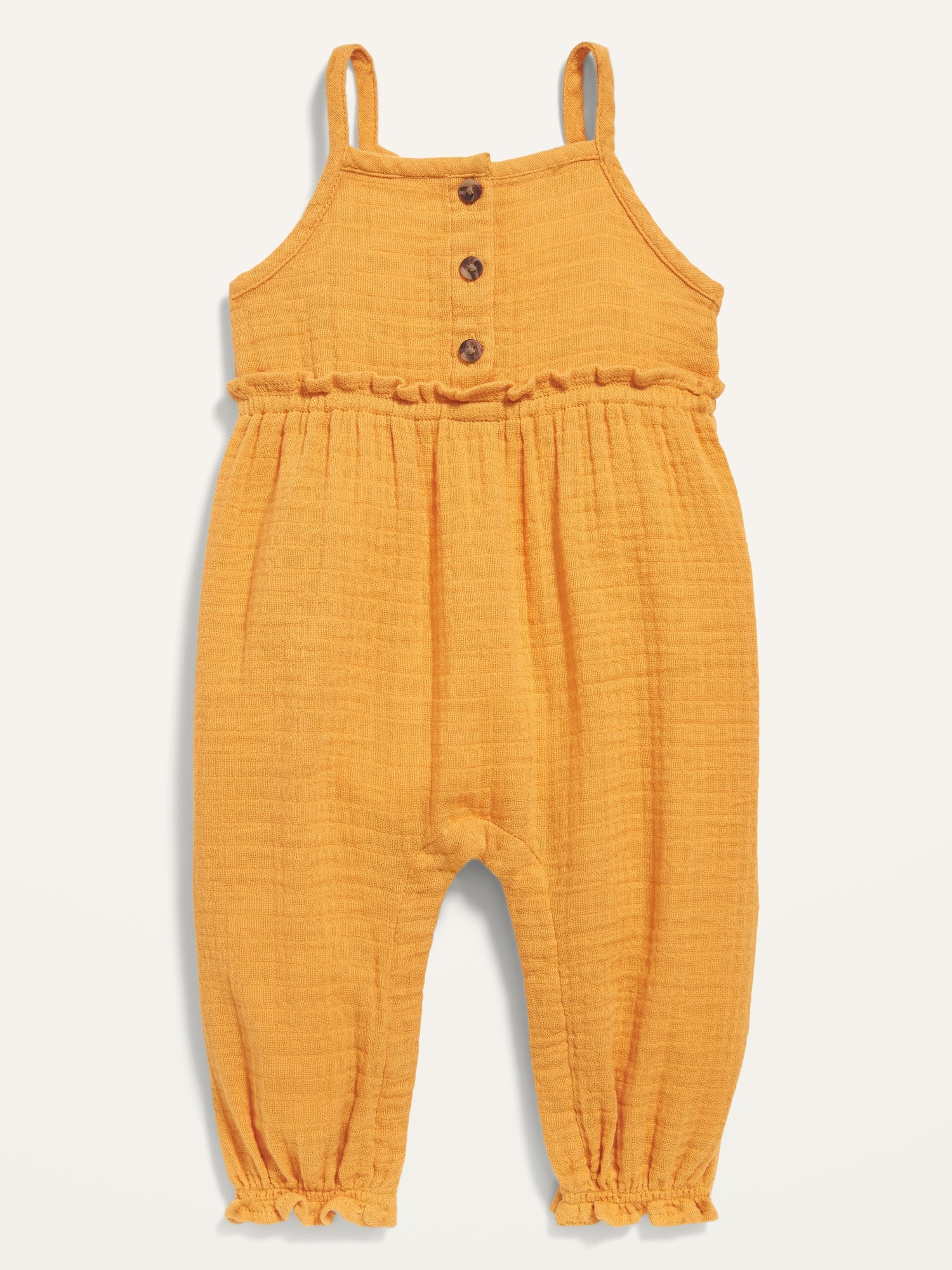 Sleeveless Button-Front Jumpsuit for Baby