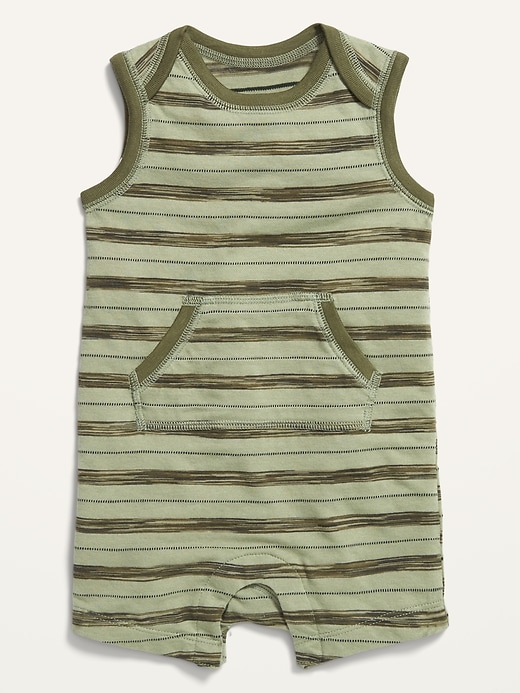 View large product image 1 of 1. Unisex Sleeveless Striped One-Piece for Baby