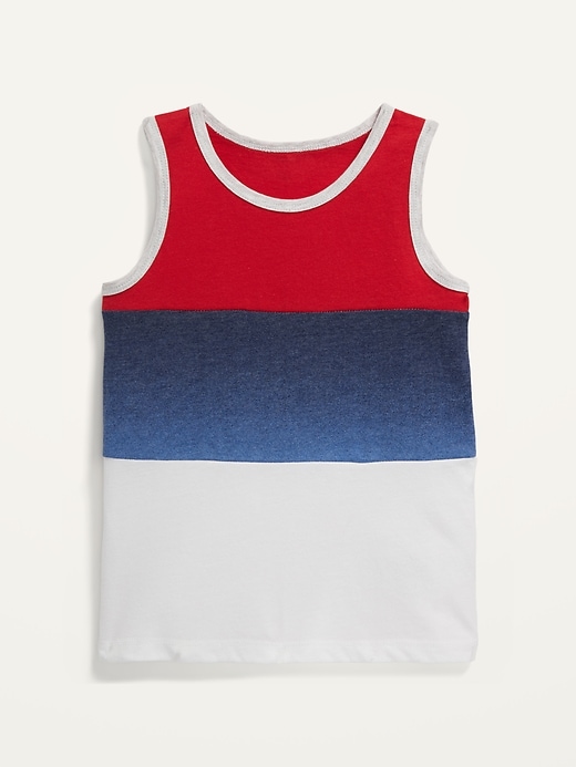 View large product image 1 of 2. Americana Color-Block Tank Top for Toddler Boys