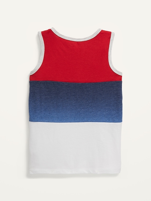 View large product image 2 of 2. Americana Color-Block Tank Top for Toddler Boys