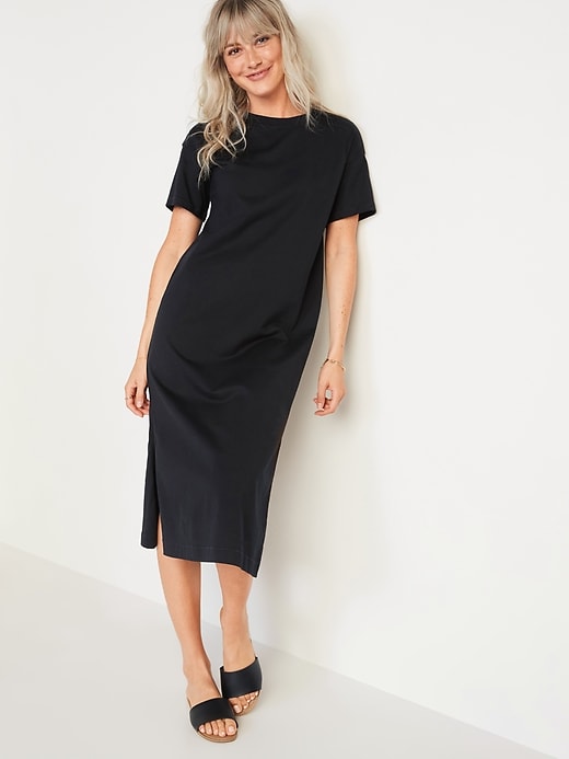 Oldnavy Vintage Garment-Dyed Midi T-Shirt Shift Dress for Women