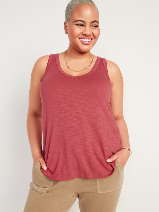 Old Navy Luxe Slub-Knit V-Neck Tank Top for Women. 1