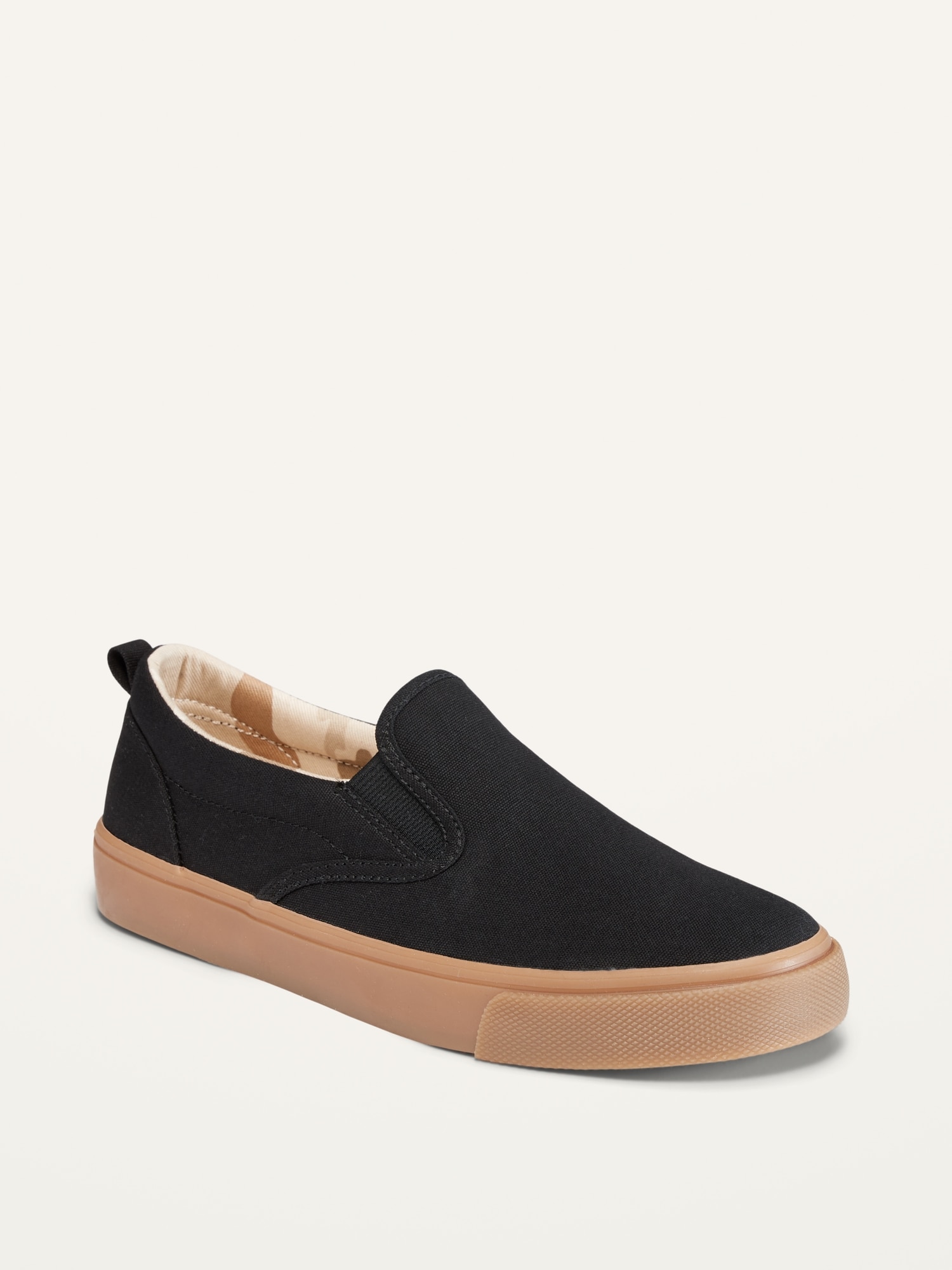 Old Navy Canvas Slip-On Sneakers for Boys black. 1