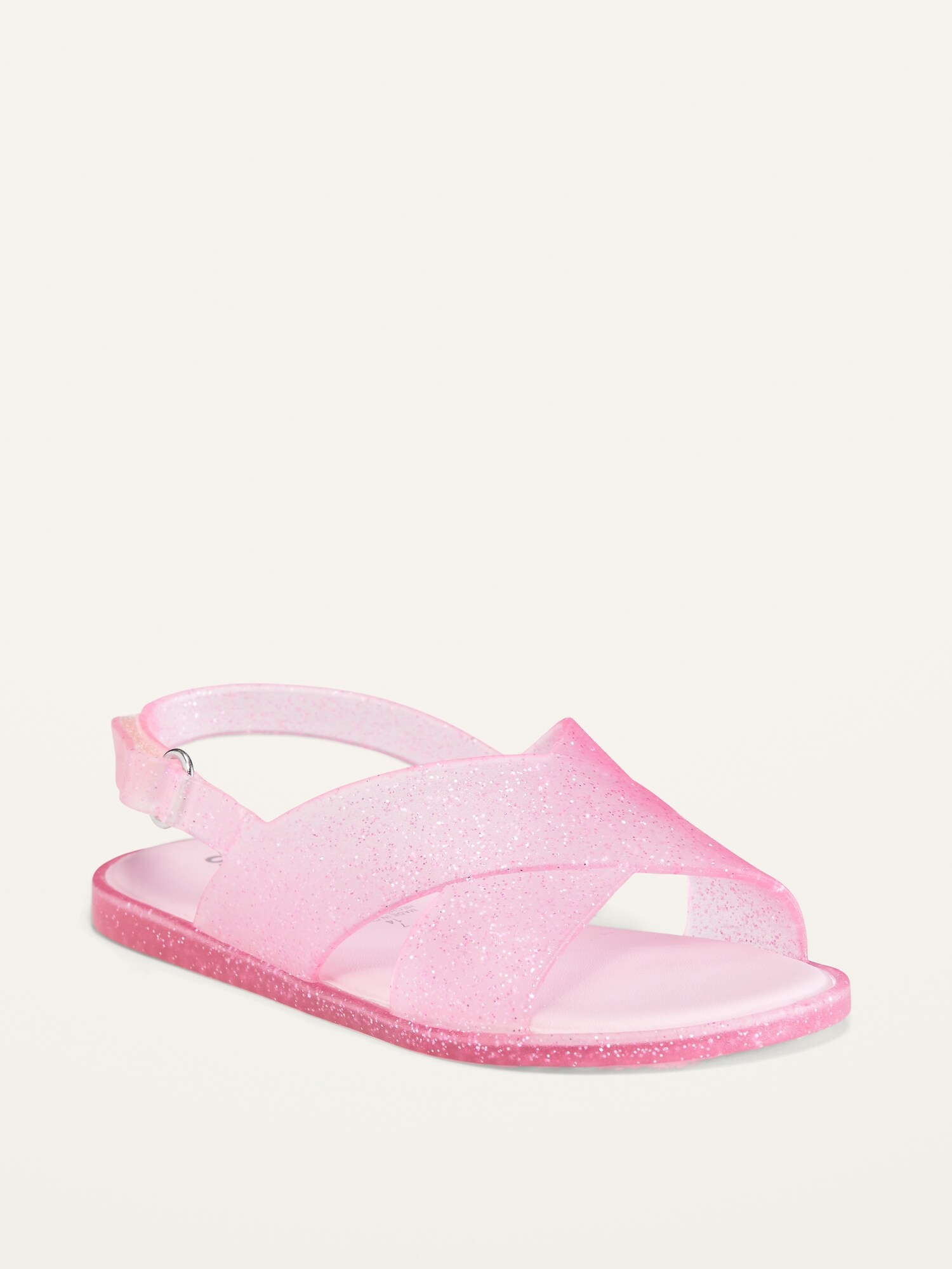 Glitter Jelly Cross-Strap Sandals for Toddler Girls