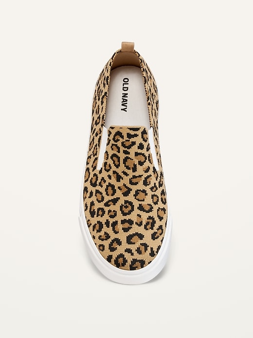 View large product image 2 of 3. Leopard Textured-Knit Slip-Ons for Girls