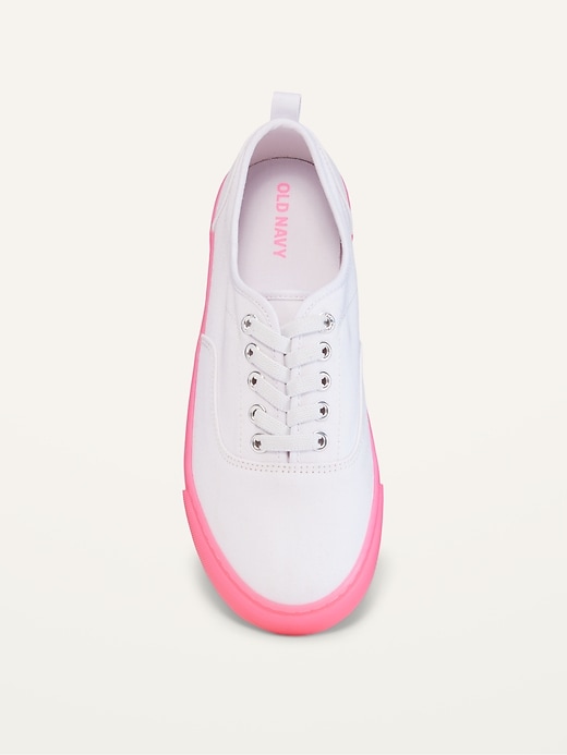 View large product image 2 of 3. Twill Lace-Up Sneakers for Girls