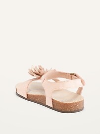 View large product image 3 of 4. Faux-Suede Flower-Accent Sandals for Toddler