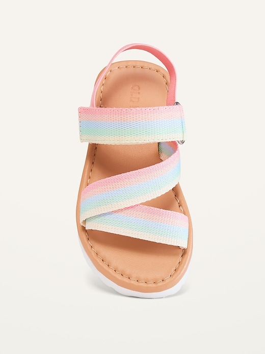 View large product image 2 of 4. Rainbow-Strap Platform Sandals for Toddler Girls