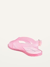 View large product image 3 of 4. Glitter Jelly Cross-Strap Sandals for Toddler Girls