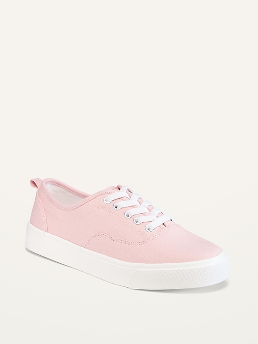 View large product image 1 of 1. Twill Lace-Up Sneakers for Girls