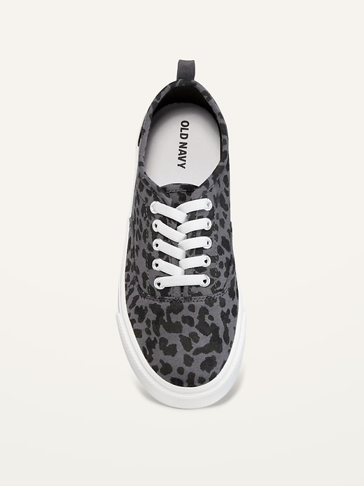View large product image 2 of 2. Jersey-Knit Leopard-Print Gender-Neutral Elastic-Lace Sneakers For Kids