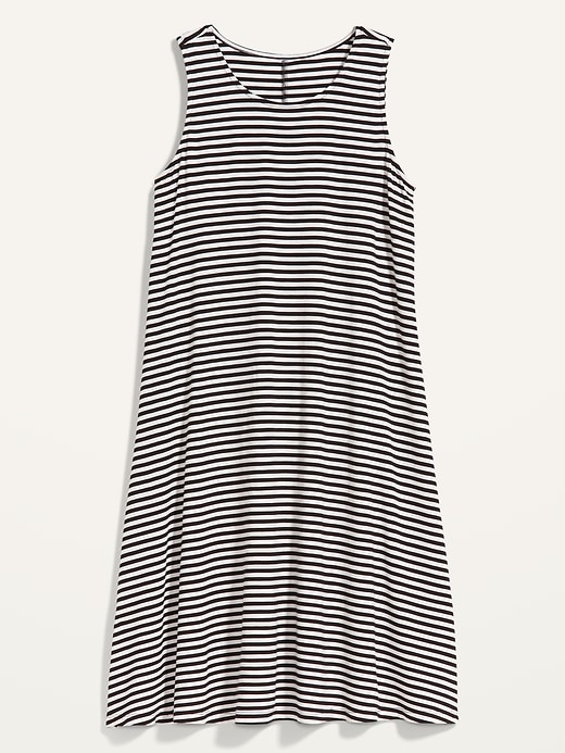 Image number 2 showing, Striped Jersey-Knit Sleeveless Swing Dress