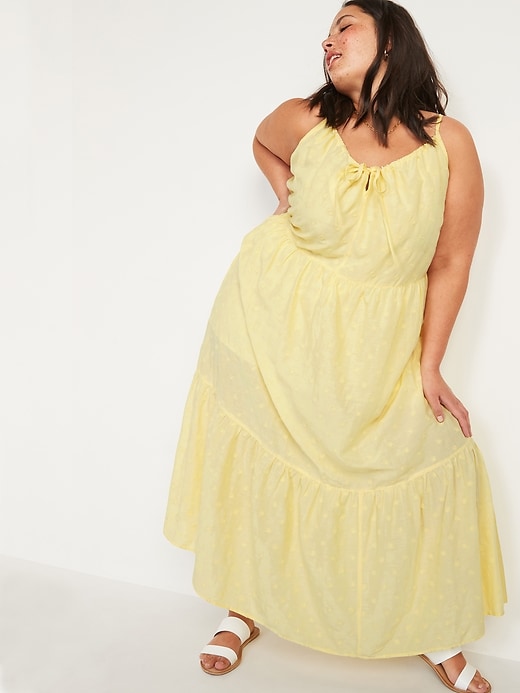 Image number 1 showing, Tiered Embroidered Maxi Swing Plus-Size Sundress