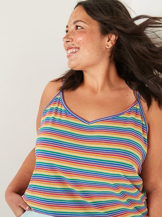 Image number 1 showing, Sunday Sleep Ultra-Soft Pride Striped Cropped Plus-Size Cami