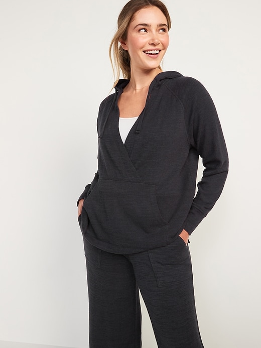 View large product image 1 of 3. Maternity Cozy Plush-Knit Nursing Hoodie
