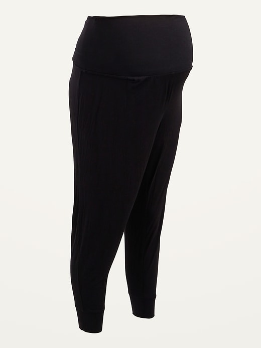 Image number 5 showing, Maternity Rollover-Waist Ultra-Soft Sunday Sleep Jogger Pants