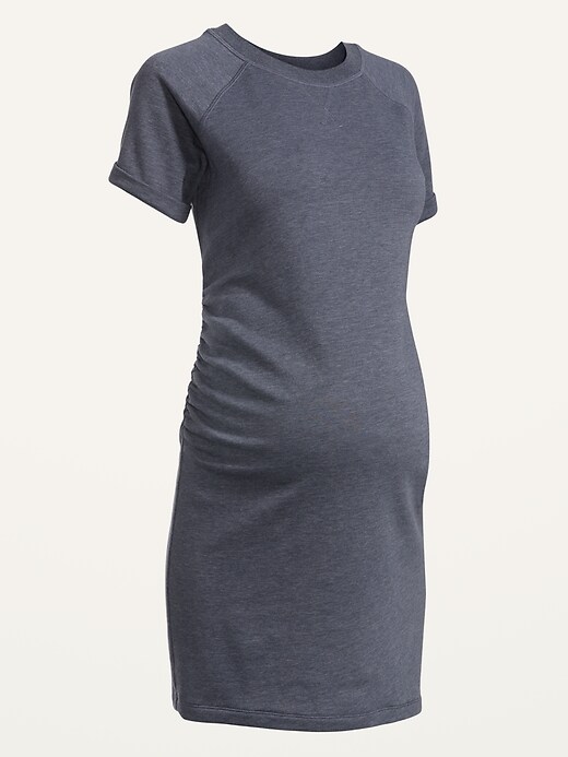 Image number 4 showing, Maternity Short-Sleeve Sweatshirt Mini Shift Dress