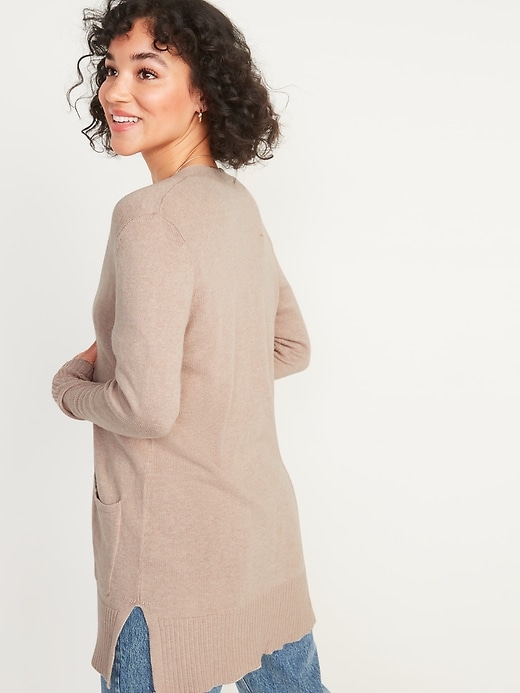 Image number 2 showing, Long-Line Open-Front Sweater for Women