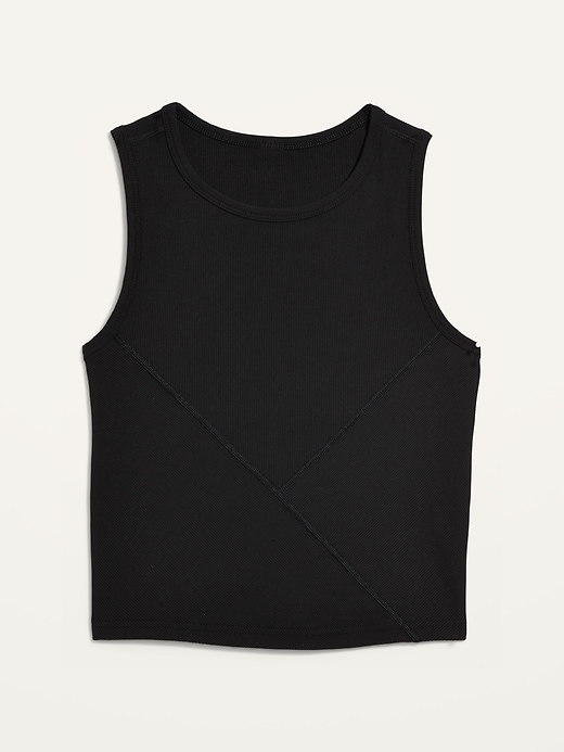 View large product image 2 of 2. Fitted Rib-Knit Cropped Performance Tank