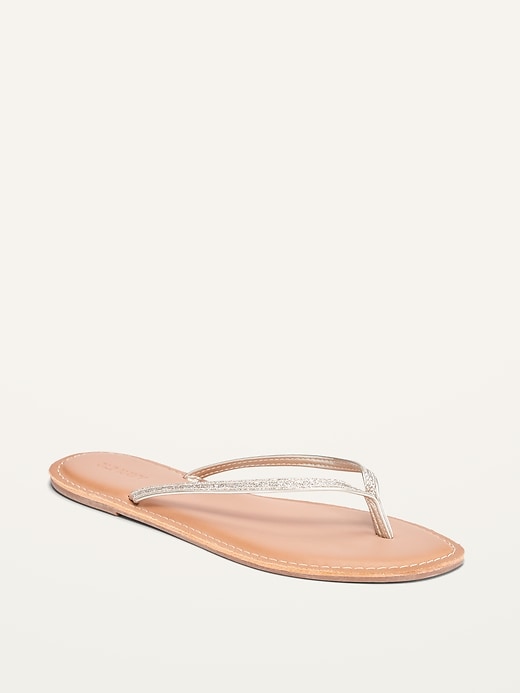 Image number 1 showing, Glittered Faux-Leather Capri Sandals