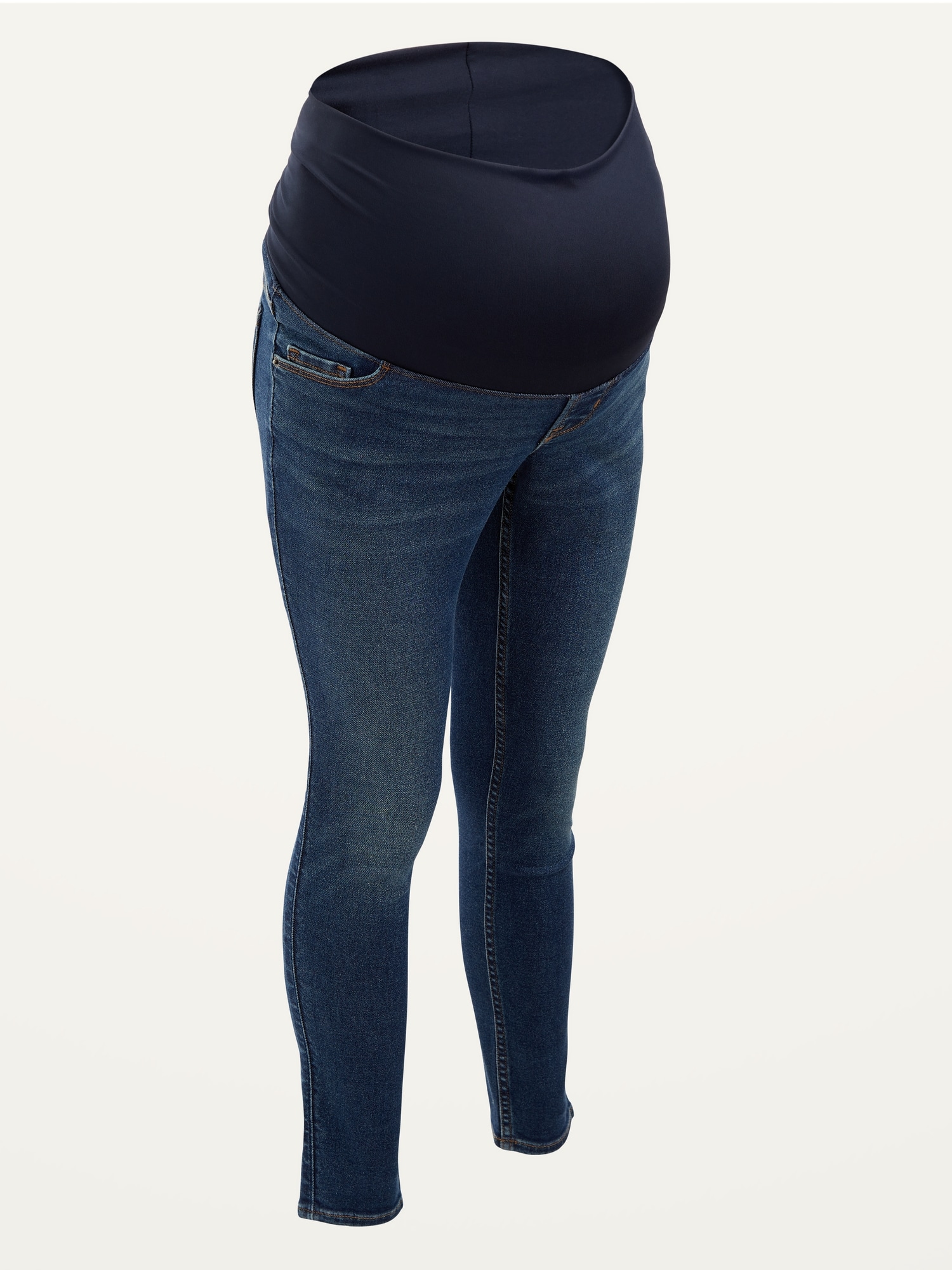 Maternity Roll-Over Rockstar 360° Stretch Super Skinny Medium-Wash Jeans